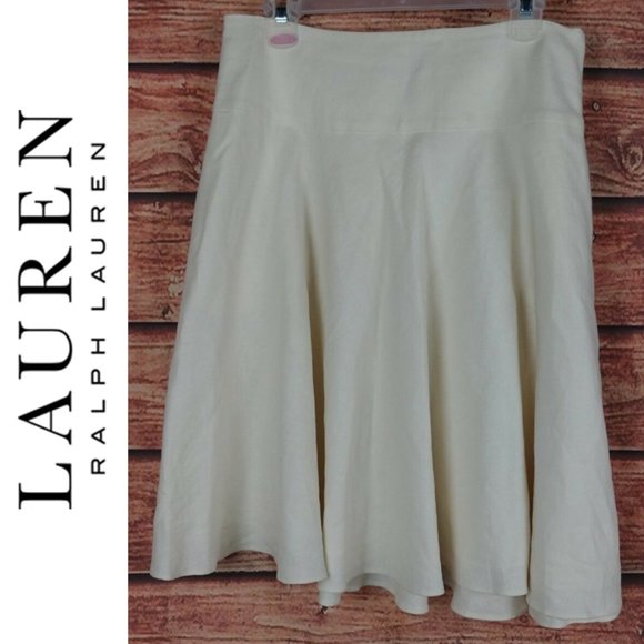 Lauren Ralph Lauren Dresses & Skirts - Ralph Lauren Linen Circle Skirt Cream 6